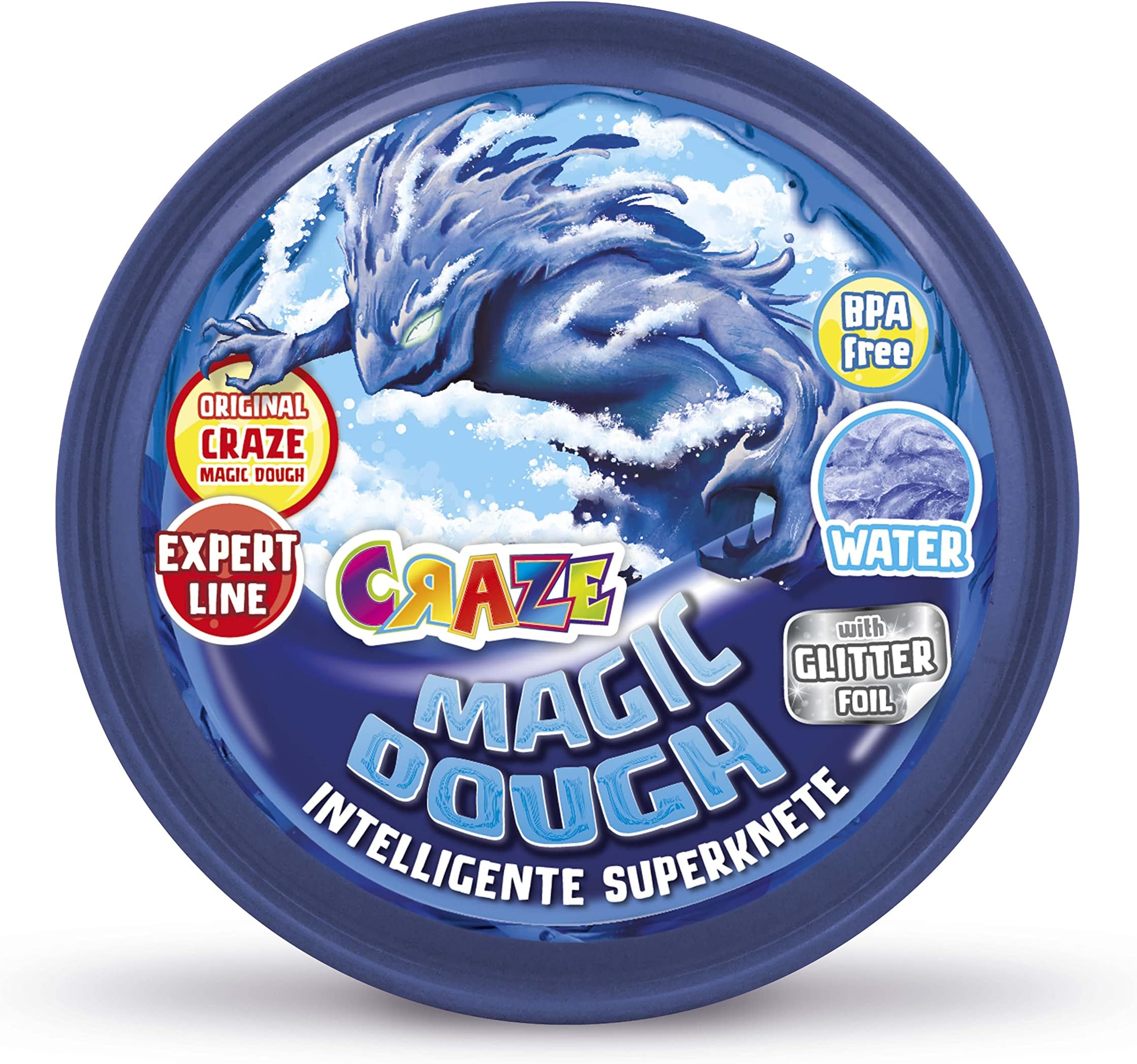CRAZE Magic Dough Expert Elements 34903 Intelligent Clay Special Effects Children's Clay 70 g Tin 6 Variants Pre-Selection Not Possible