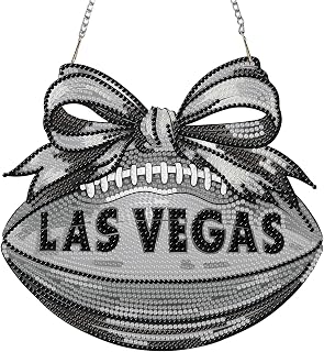 Rertcioph Football Diamond Art Hanging Kit for Adults, DIY Acrylic 5D Diamond Painting Hanging Ornament for Las Vegas Home Wall Decor and Gift