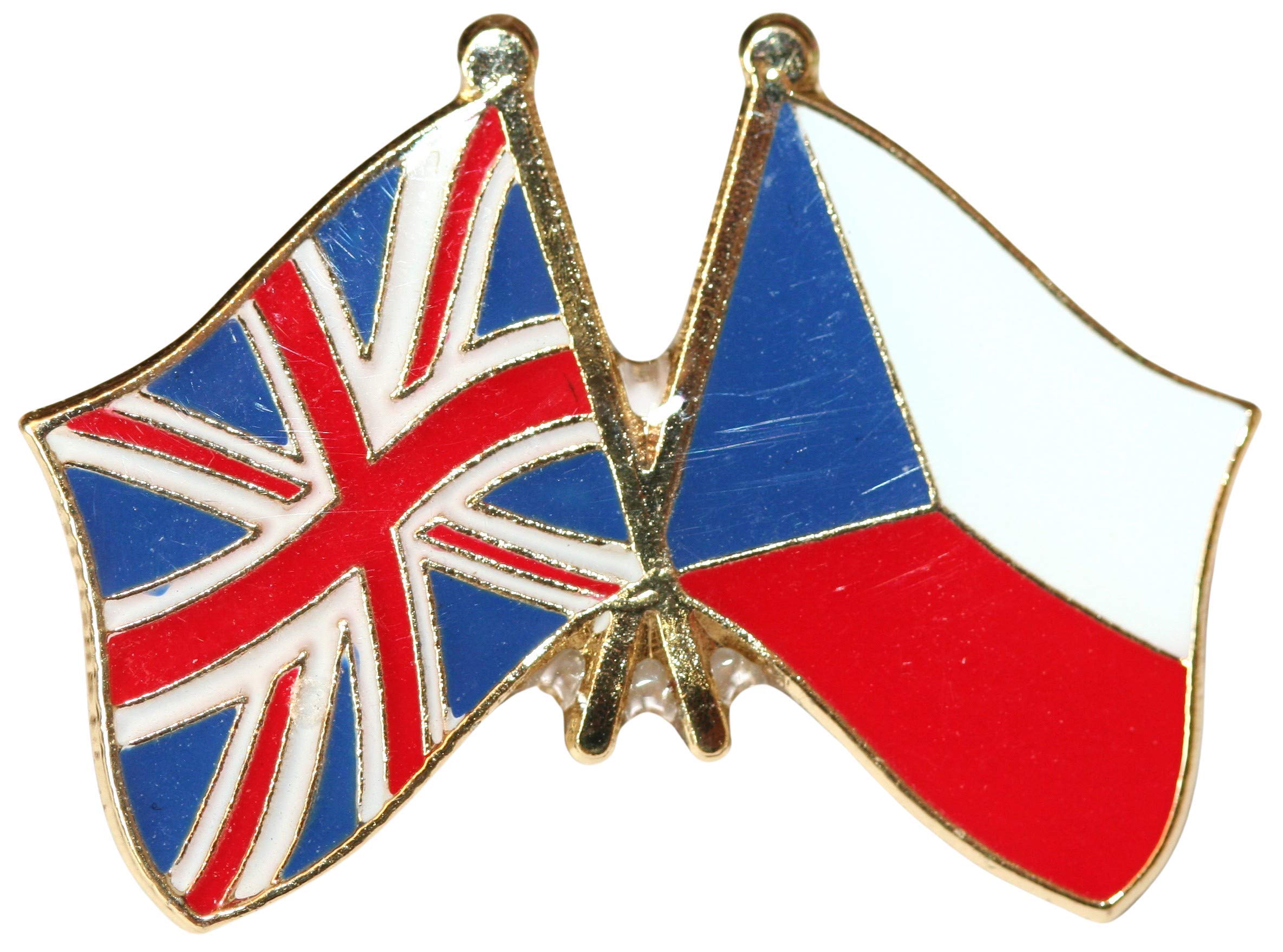 UK & Czech Republic Friendship Flag Pin Badge