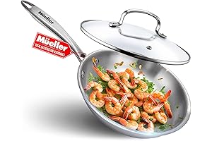 "Mueller" DuraClad Tri-Ply Stainless Steel 8-Inch Fry Pan