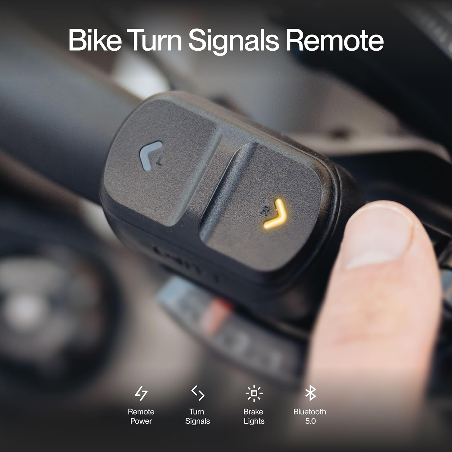 UNIT 1 Navigation Remote - Wireless Handlebar Controller for Turn Signals, Single Light, Double Light, and Brake Lights - USB-C Rechargeable and IPX6 Waterproof - Black