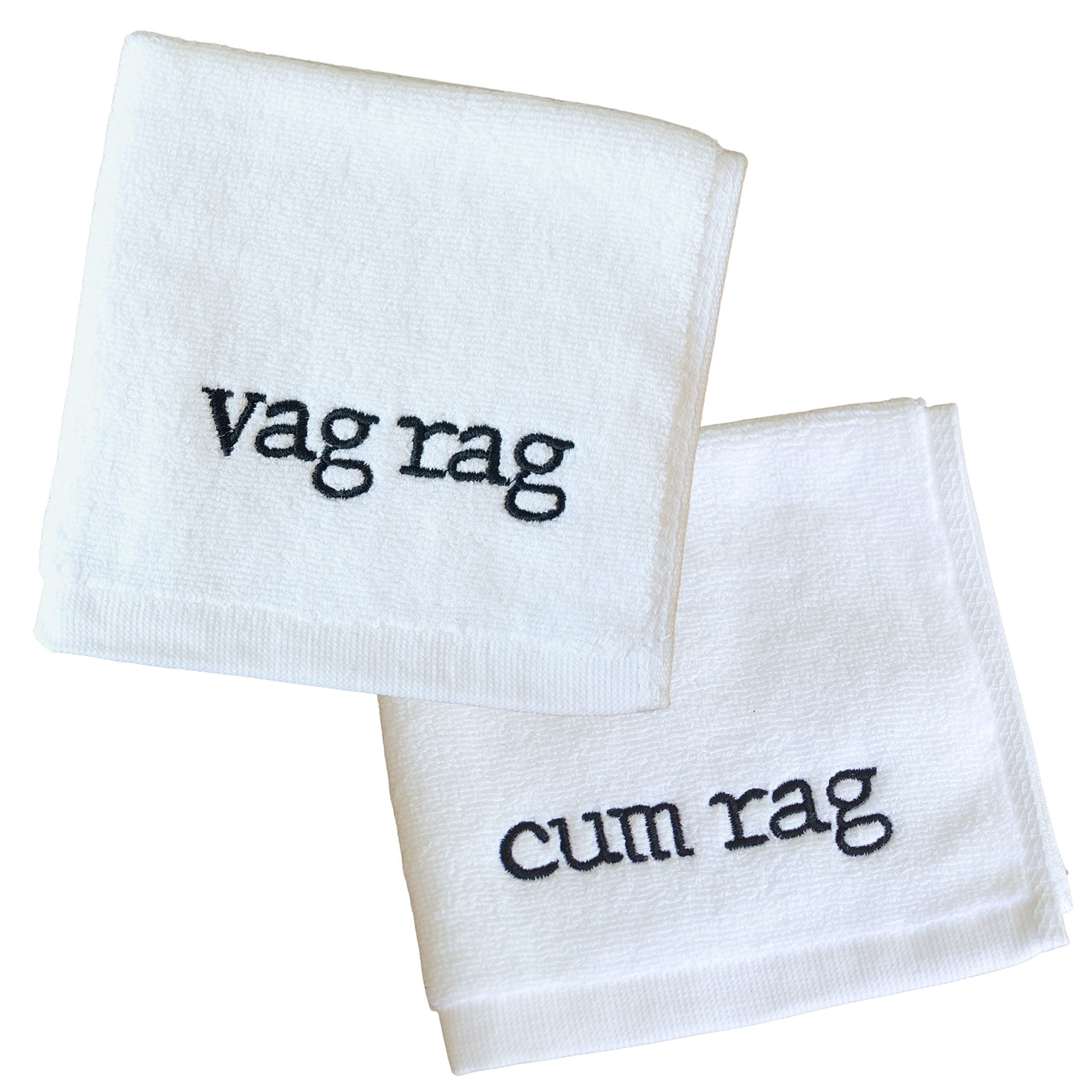 Prickly PEAR HIS&Hers Rags Vag Rag Cum Rag Embroidered Towel Adult Humor Gag Gift Funny Bachelorette Party Gift and Bachelor Party Gag Gift Naughty Gift for Adults (Black)