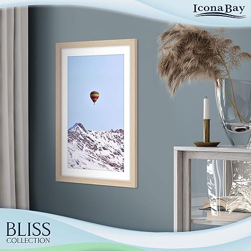 Miniatura 7 de Icona Bay - Portarretratos de roble claro de 11 x 17 pulgadas, se adapta a fotos de 10 x 16 pulgadas con paspartú a imagen de 9 x 14 pulgadas -