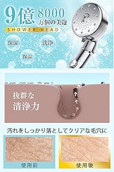 Amazon.co.jp: 【2025新登場・360°角度調整】 シャワーヘッド