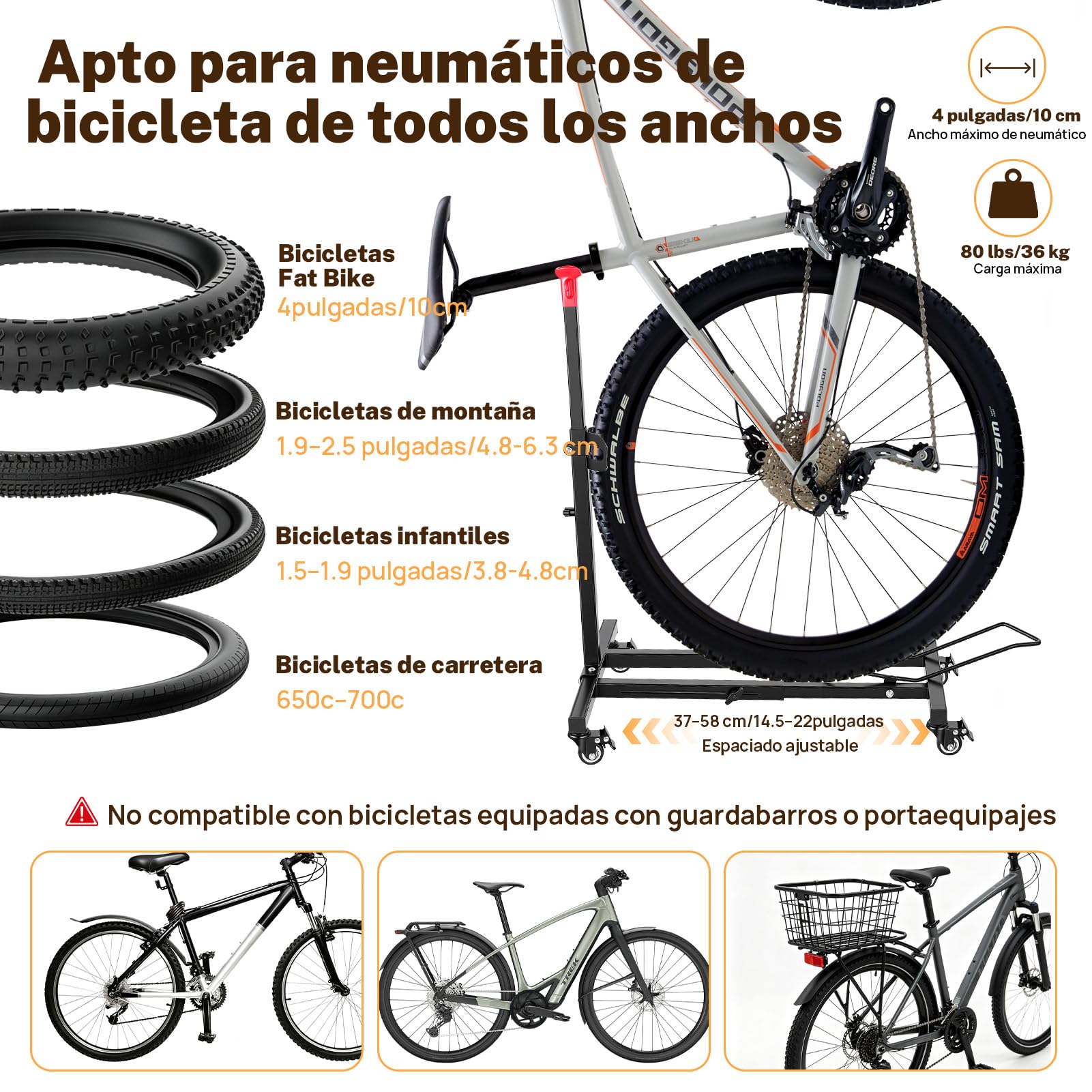 Vertikaler Fahrradständer, Freistehender Indoor-Fahrradständer Aufrechter Fahrradbodenständer mit einstellbarer Höhe für Garage & Wohnung - für Mountainbikes 26"-27"，650c–700c Rennrad