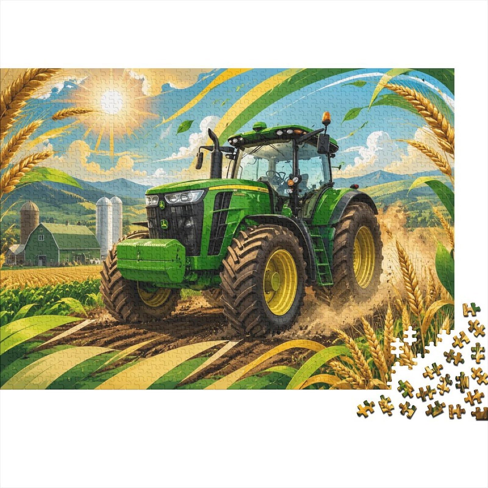 Tractor Farm Wheat Jigsaw Puzzle, 1000 Pcs For Adults