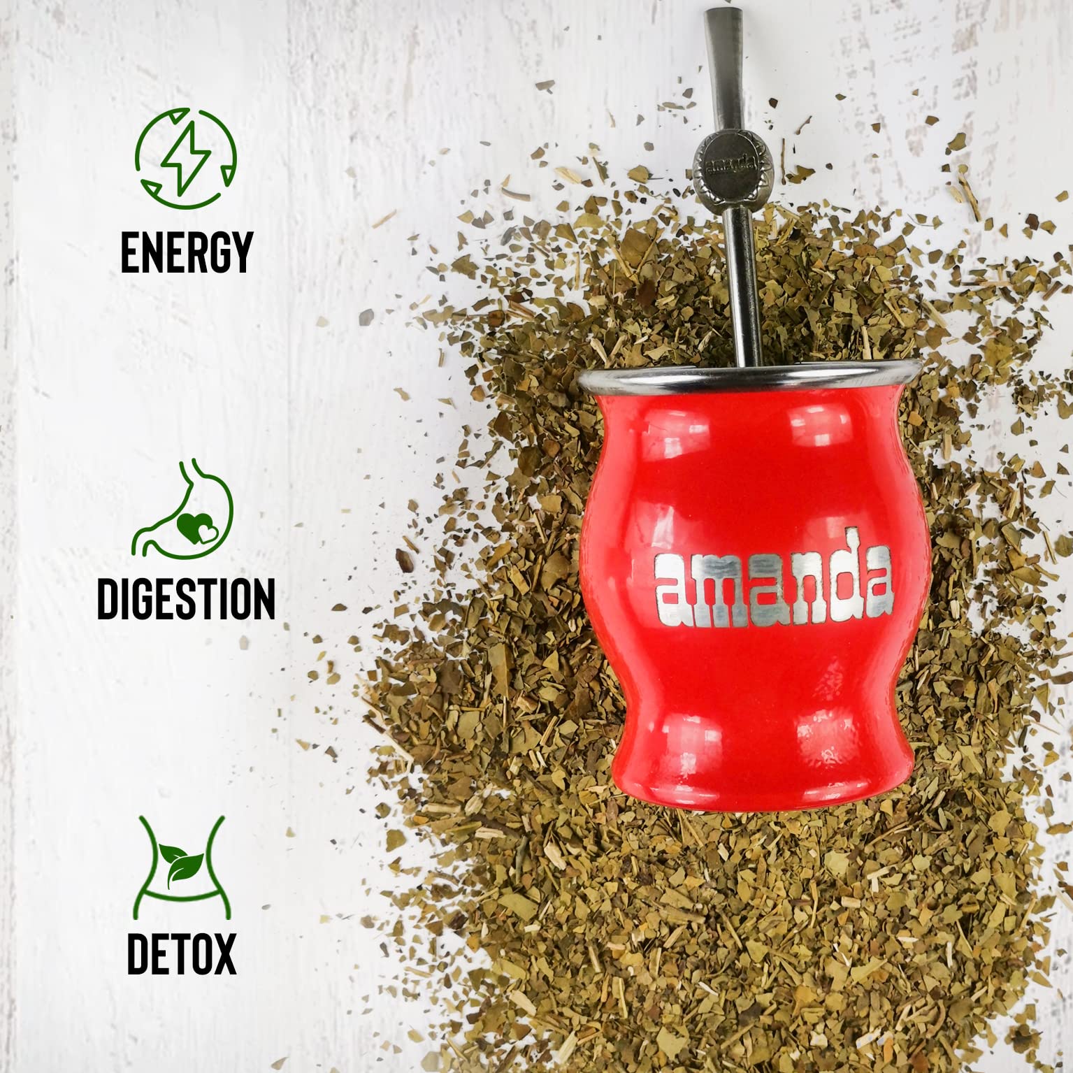 Amanda Yerba Mate Herbata Tradycyjny 3 kg + Próbka (40g) |Bogaty w Witaminy i Przeciwutleniacze | Przyspieszony Metabolizm | Argentyna