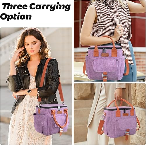 Miniatura 6 de Bolsa de almuerzo Joymee para mujeres, lonchera grande aislada para mujeres, bolsa de almuerzo impermeable para el trabajo, bolsa de almuerzo