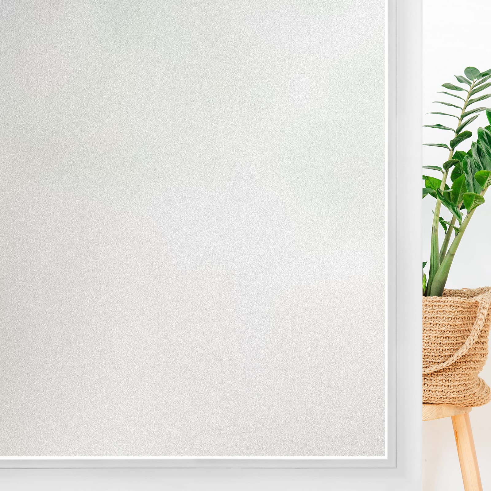 DOWELL Self-Adhesive Privacy Film Static Adhesive Window Film 44.5 x 300 cm Opaque Window Frosted Glass Film Privacy Screen Opaque Decorative Film for Shower Cubicle Bathroom Door Matt