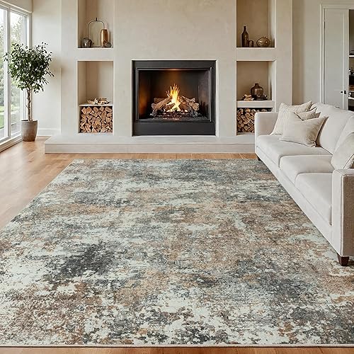 Alfombra de área para sala de estar 8 x 10 de interior, suave, esponjosa, alfombra abstracta para dormitorio, cocina, comedor, suelo, alfombra de