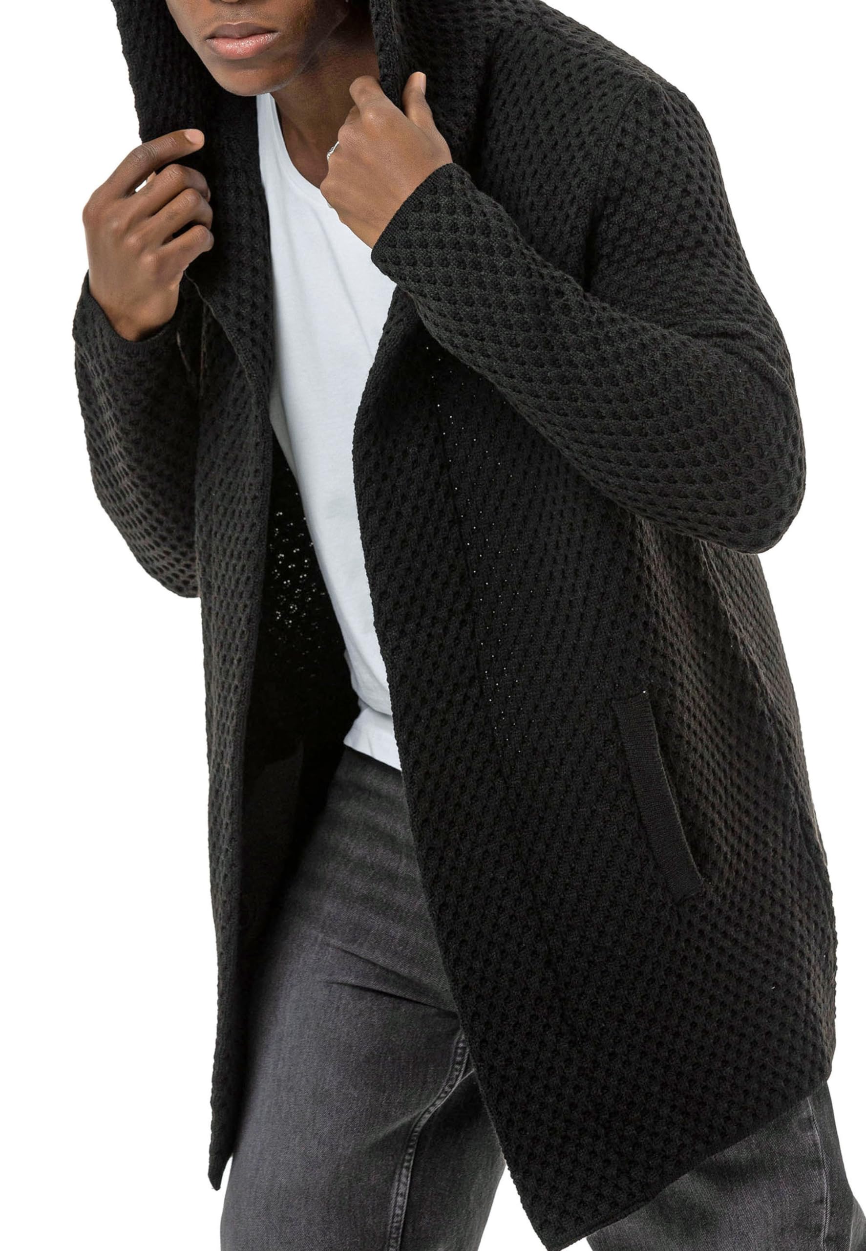 Red Bridge - Cardigan da uomo con cappuccio