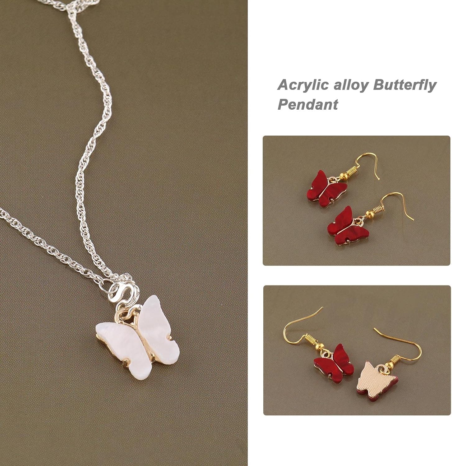 Create idea 90Pcs Butterfly Charms Acrylic Butterfly Pendant Colorful Butterfly Shape Charms Decorative Accessories for DIY Making Handmade Jewellery Earrings Bracelets - Image 3