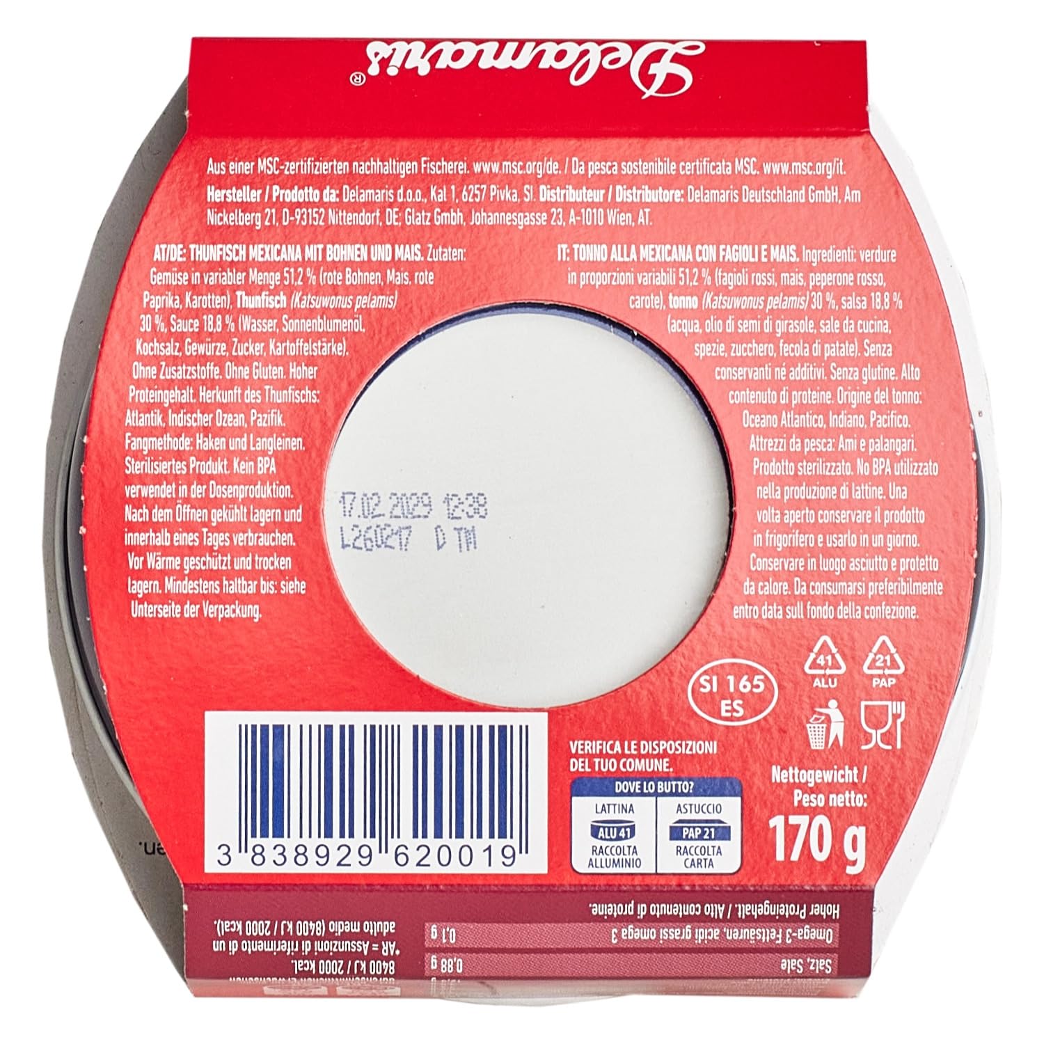 Thunfisch Mexicana mit Bohnen und Mais 10x170g