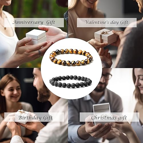 Miniatura 7 de Pulseras de cuentas hechas a mano de 0.315 pulgadas para hombres, pulsera de protección para mujeres, chakras, Feng Shui, elástica, hecha a mano,