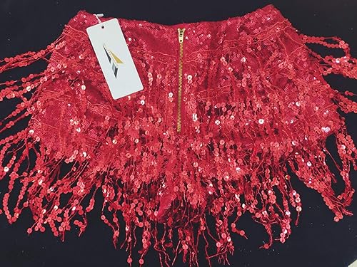 Vista 6 de Pantalón corto Yollmart de baile, con lentejuelas y borlas, para festival, para mujer
