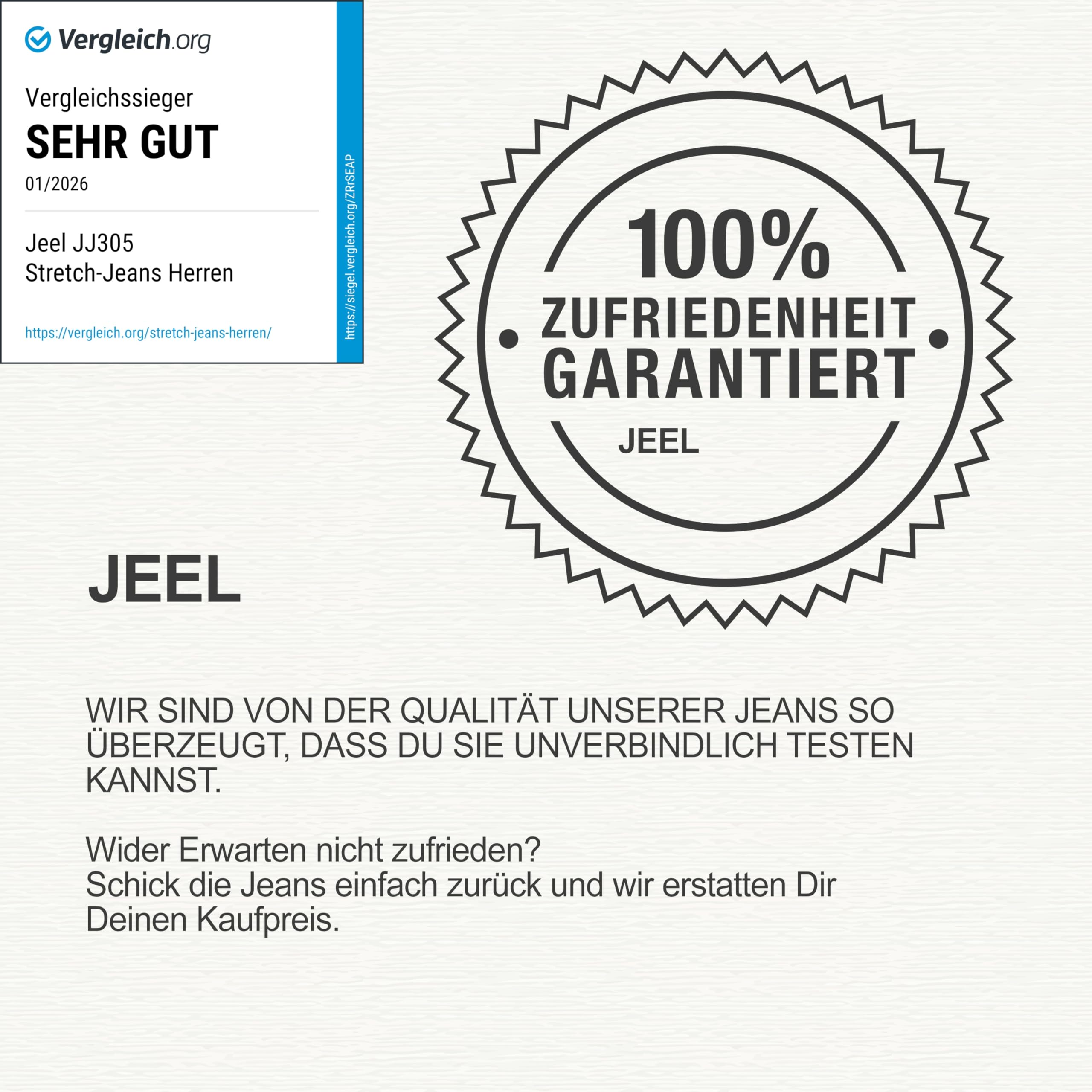 JEEL Jeans da Uomo - Taglio Regular Dritto - Elasticizzata - Jeans Basic Lavato