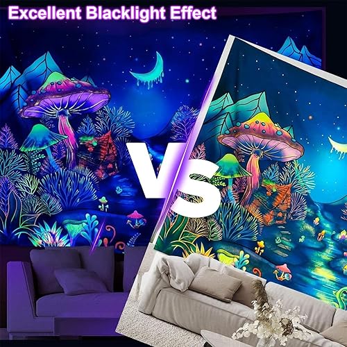 Miniatura 4 de BOSITE Barra de luz negra, 10 W, 1 pie, luz negra, tira de luz negra UV que brilla en la oscuridad, para fiesta, para dormitorio, interior, póster