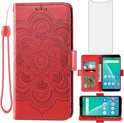 Asuwish Funda de teléfono para SCHOK Volt SV55 SV55216 Funda tipo cartera con protector de pantalla de vidrio templado y soporte para tarjetas de