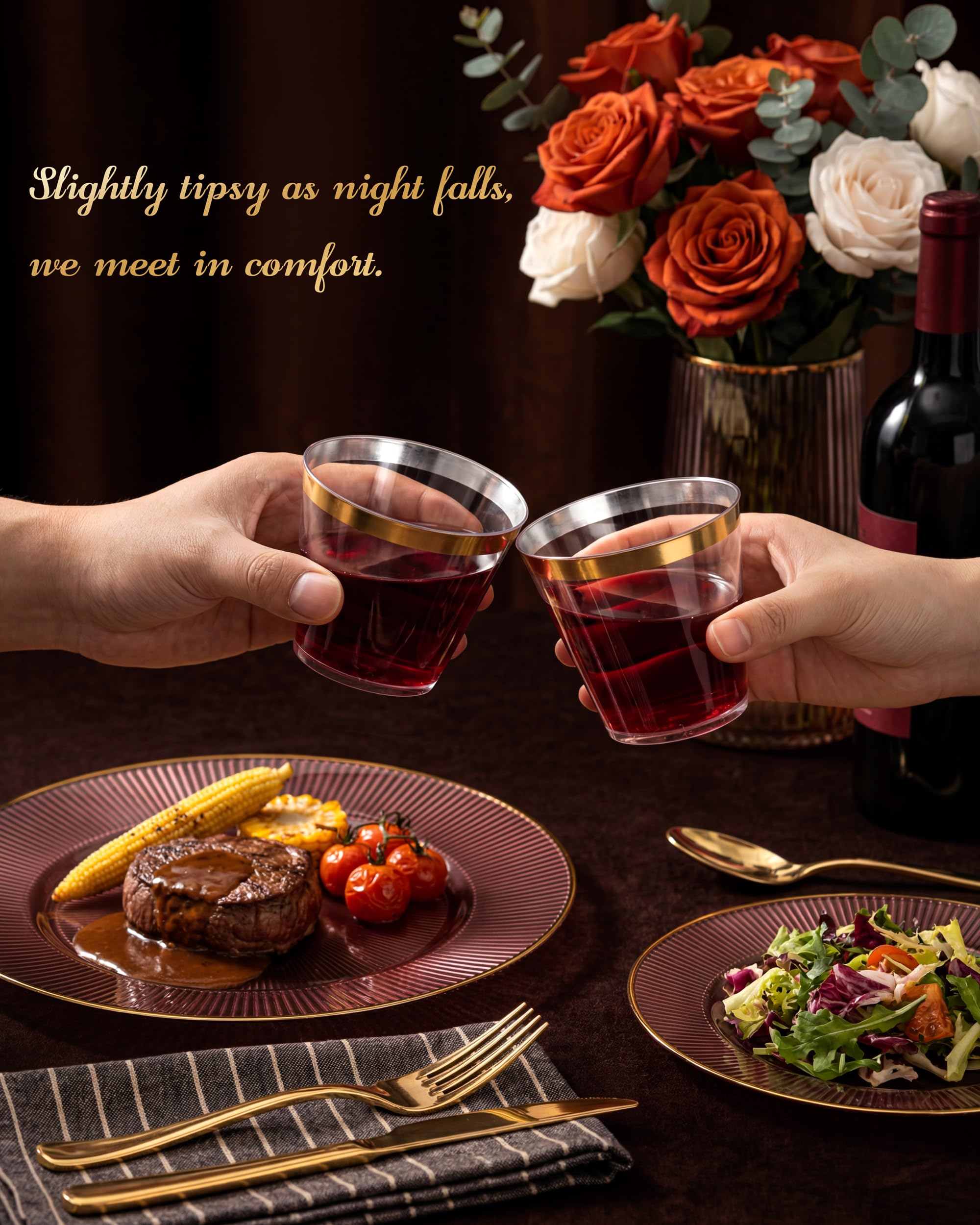 Elegant Gold Plastic Cups - 200 Pack -8