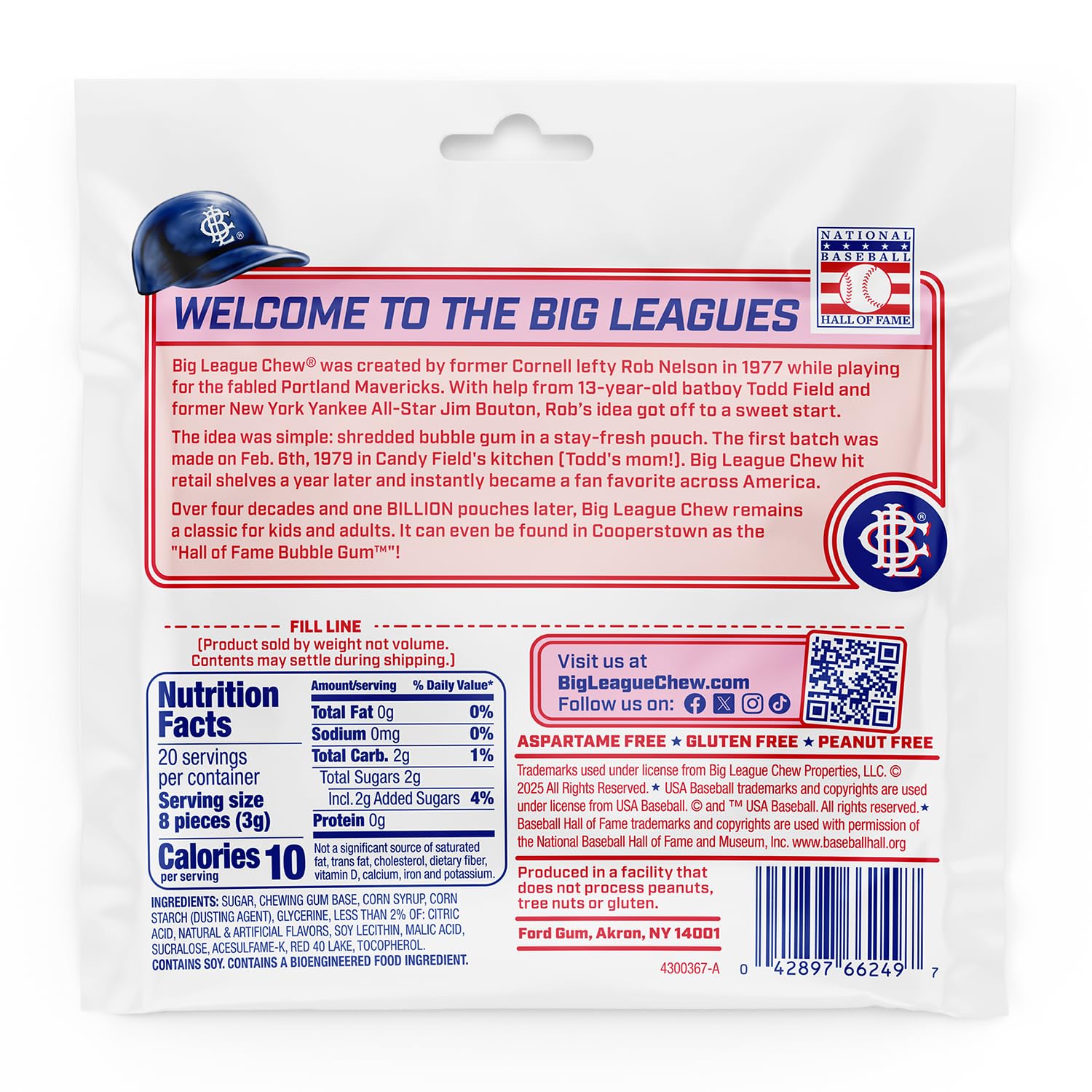New! Big League Chew Sour Cherry Bubble Gum - Ideal for Baseball Games, Teams, Concessions, Parties, and More | Pack of 12 Bags (2.12oz Each) - Image 2