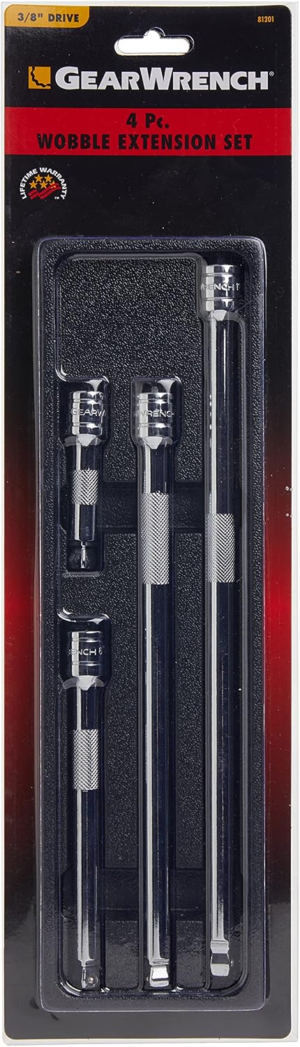 GEARWRENCH 4 Pc. 3/8" Drive Wobble Extension Set Including 3", 6", 10" & 12" - 81201