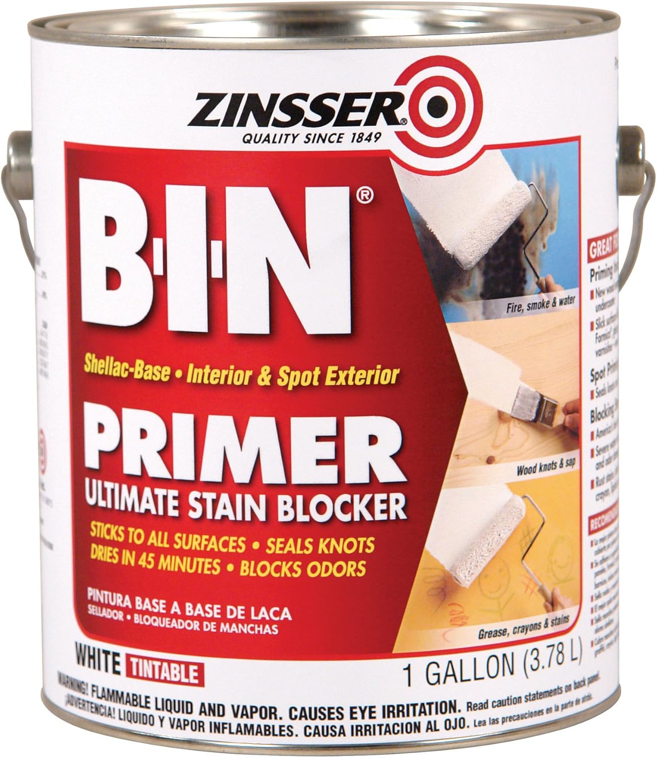 Rust-Oleum Corporation 901 Zinsser B-I-N Shellac-Base Primer, 1-Gallon, White