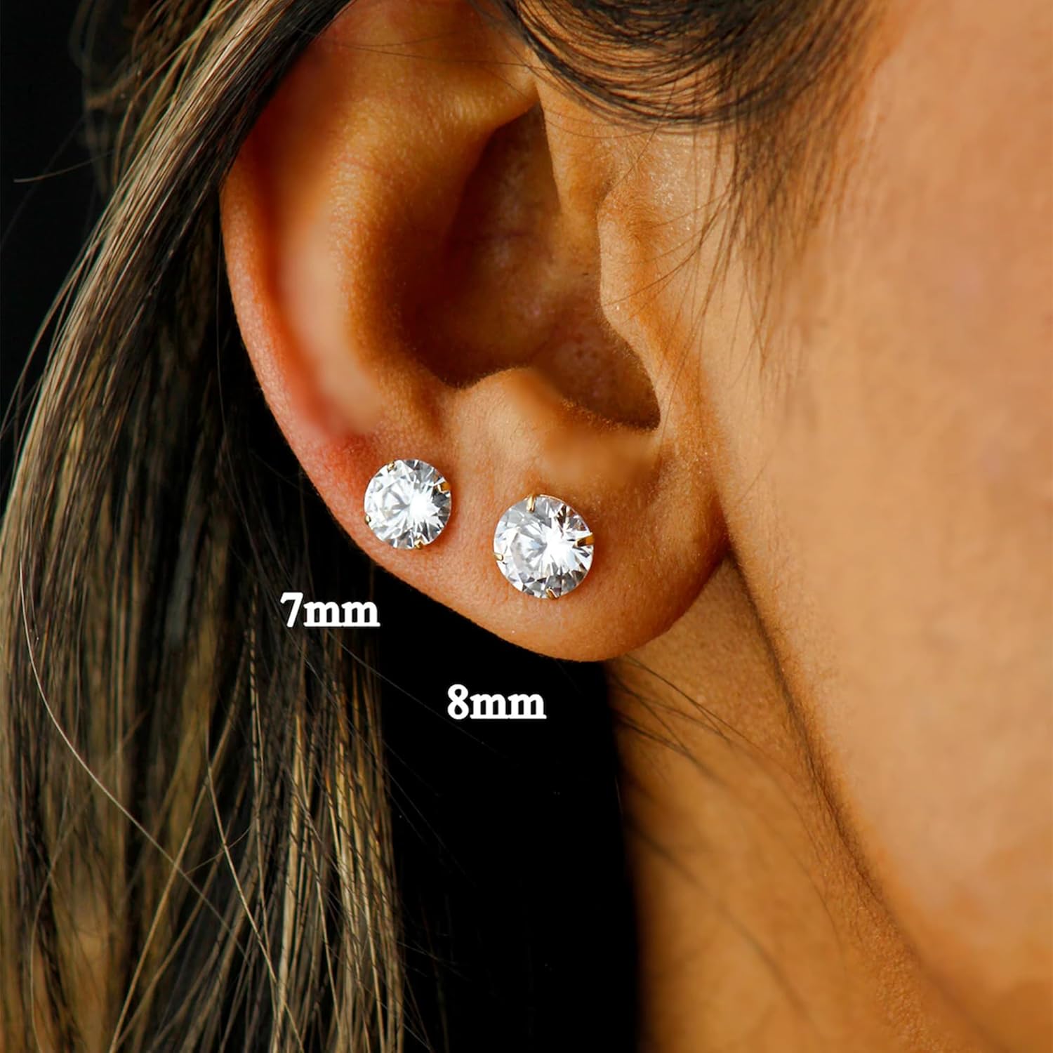 925 Sterling Silver Earrings, Cubic Zirconia Stud Earrings, Diamond Stud Earrings for Women - Image 6