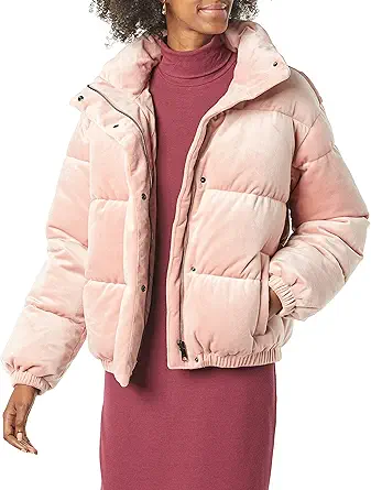 Amazon Essentials Women's Relaxed-Fit Mock-Neck Short Puffer Jacket (Available in Plus Size) (Previously Daily Ritual)
