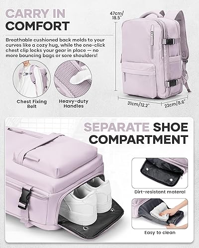 Vista 128 de VECAVE Mochila de viaje para laptop, mochila aprobada para vuelos,Mochila deportiva para universidad casual, E-peacockblue, Mochila para laptop