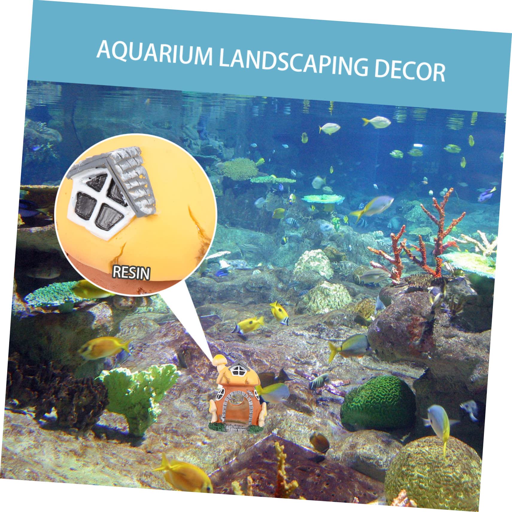 POPETPOP 3 Piezas Decoración De Tanque De Peces De Setas Aireador Filtro De Acuario Piel De Camarones Esponja Decoraciones De Peceras Pegatinas Esconder Casa De Hongos De Acuario Resina