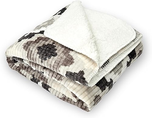 Miniatura 9 de Northwest Ashford Home Essentials - Manta de seda al tacto acanalada con sherpa, tamaño individual (60 x 80 pulgadas), Nadira Ikat