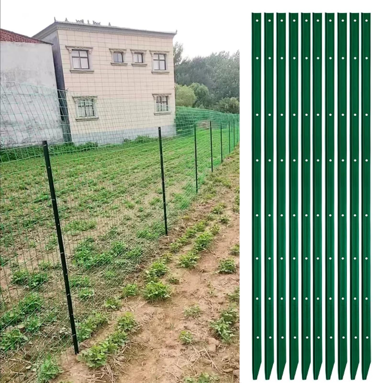 Poste de valla de alambre de acero duradero para delimitar terrenos exteriores