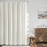 Vista 75 de Naturoom cortina de ducha de 36 pulgadas - cortina de ducha estrecha para espacio pequeño, de medio tamaño, de lino verde ultra gruesa, juego