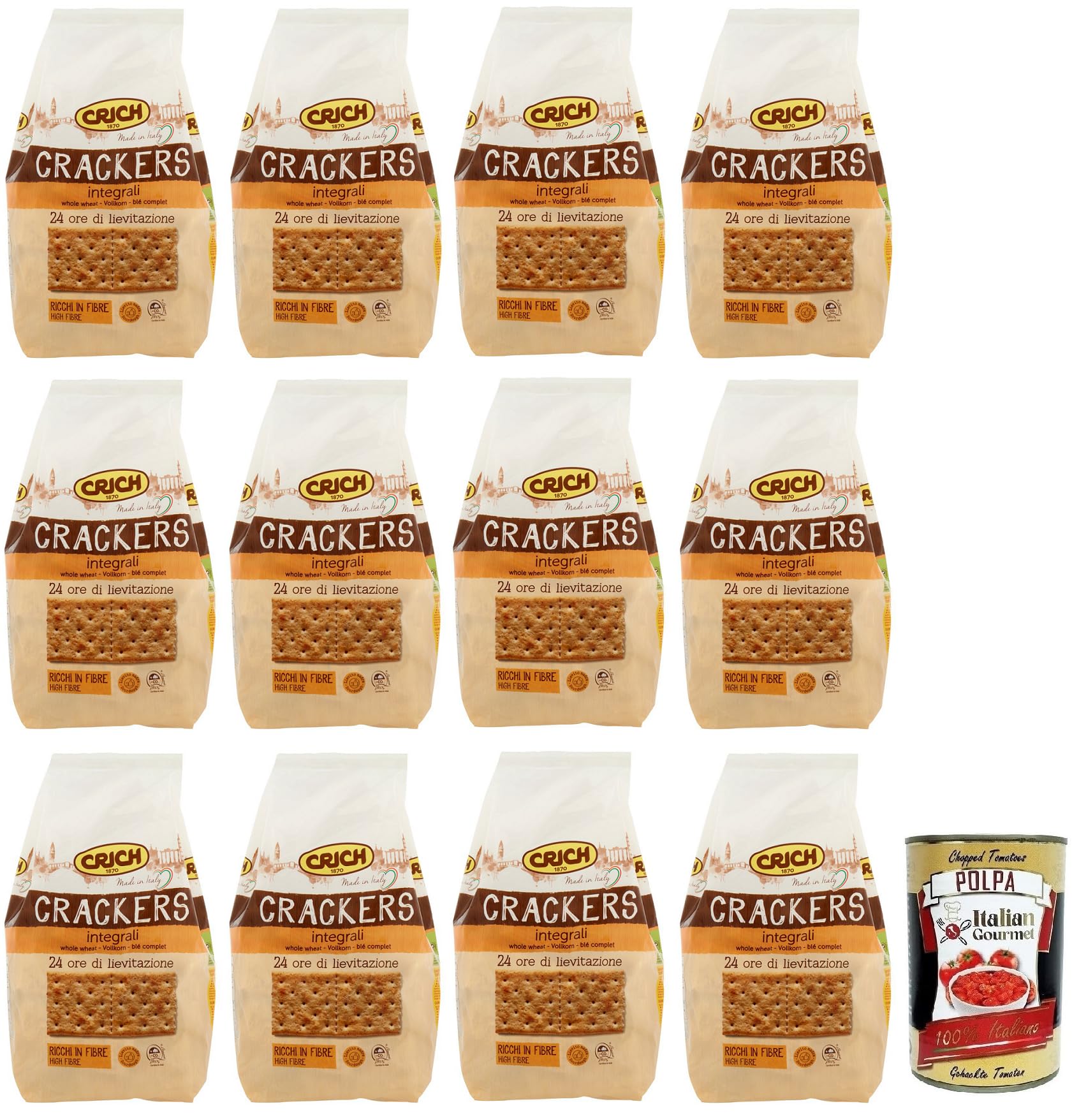 Italian Gourmet Crackers Integrali Vollkorn mit Sauerteig kross 12 x 750g