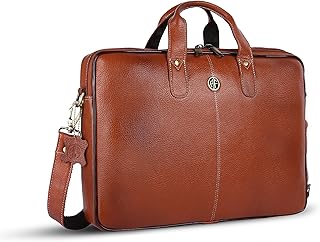 HAMMONDS FLYCATCHER Original Bombay Brown Leather 15.6 inch Messenger Bag|Padded Laptop Compartment|Office Bag (L=40