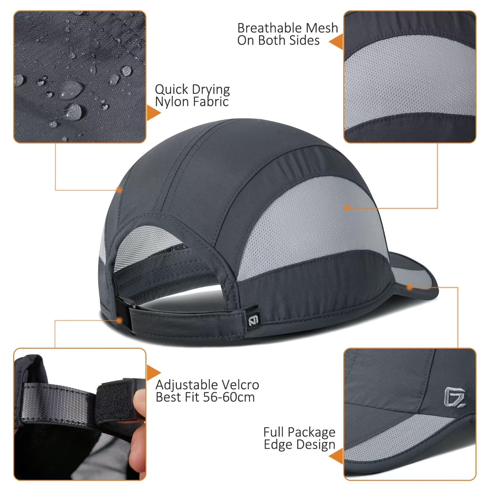 Aeromesh Sport Cap - Quick-Dry, Low-Profile, Adjustable Strap Hat For Running & Workouts