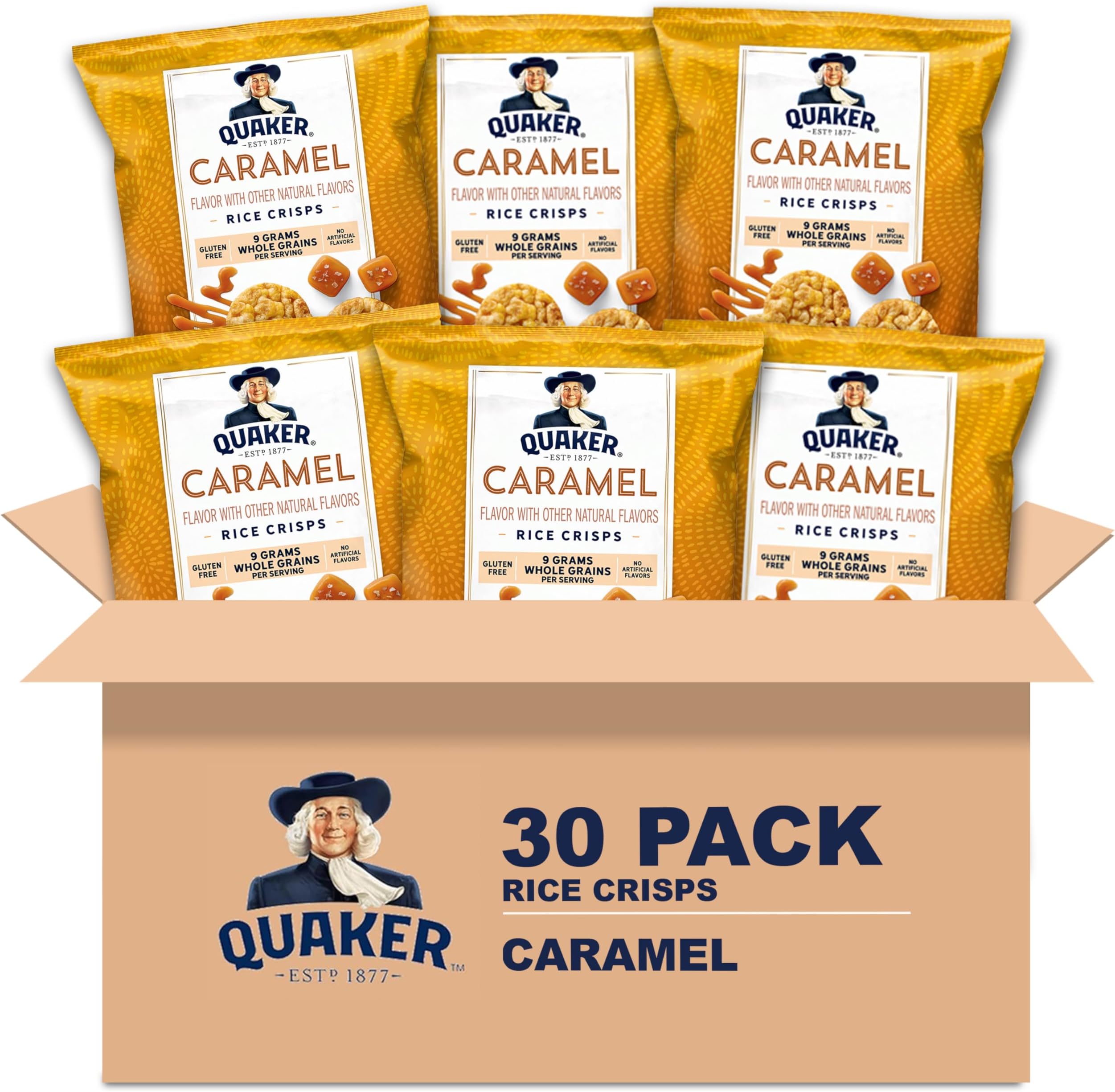 Rice Crisps, Gluten Free, Caramel, 0.91 Oz, 30 Count