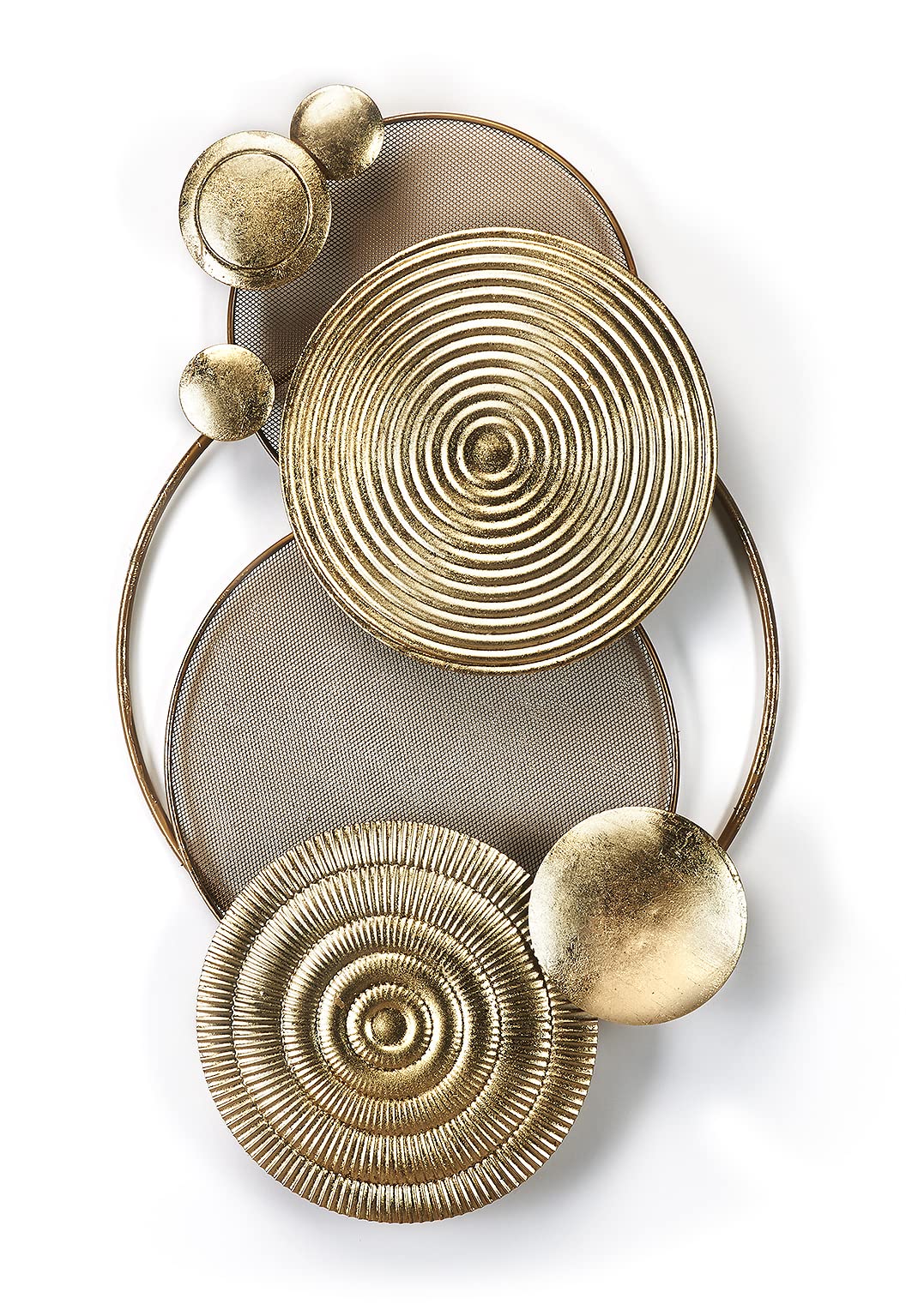 Kobolo Wandbild Wanddeko Metallbild 3D EN aus Metall in Gold Gold