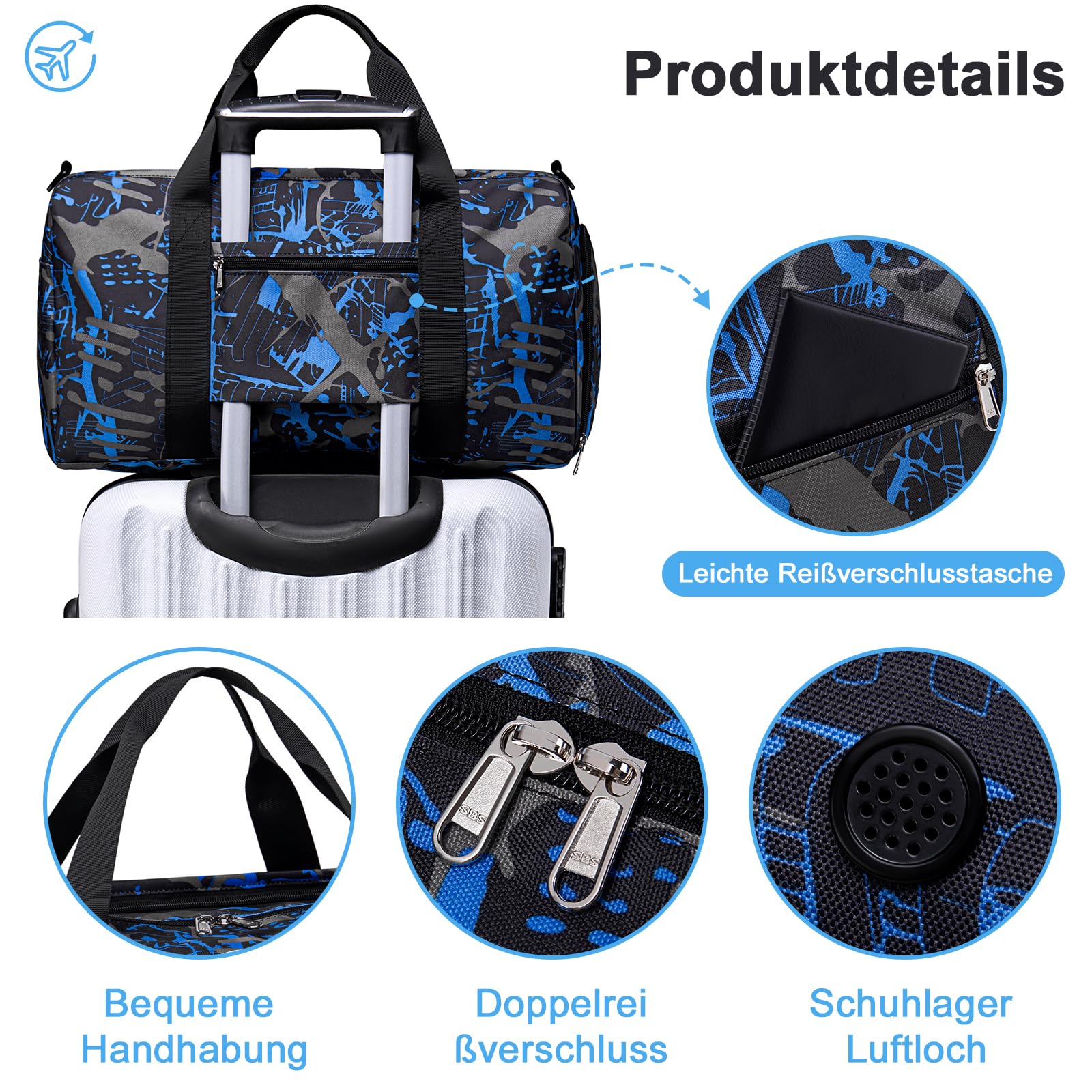 Borsa sportiva per bambini, borsa da nuoto per ragazzi e ragazze con scomparto per scarpe e scomparto per oggetti bagnati, borsa da bagno per adolescenti, piccola borsa da viaggio, borsa fitness