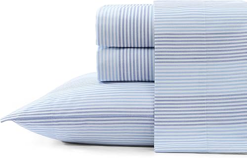 Tommy Bahama - Juego de sábanas King, juego de ropa de cama de percal de algodón súper suave con fundas de almohada a juego, fresco y ligero,