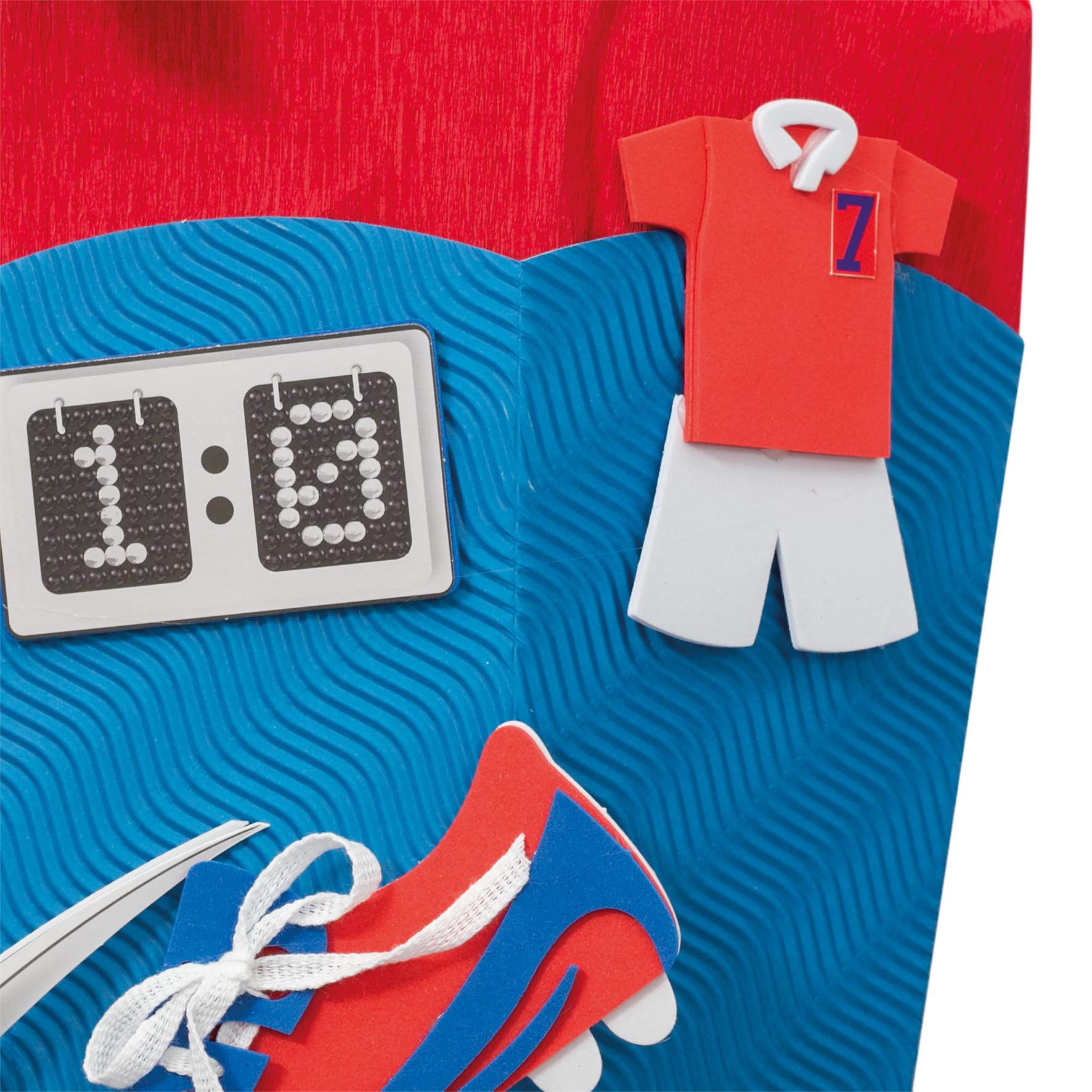 ROTH Schultüten-Bastelset Soccer rot 68cm 6-eckig Rot(h)-Spitze Kreppverschluss