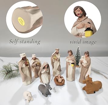 Nativity Set for Christams Indoor - 10 Pcs Nativity Scene Statues