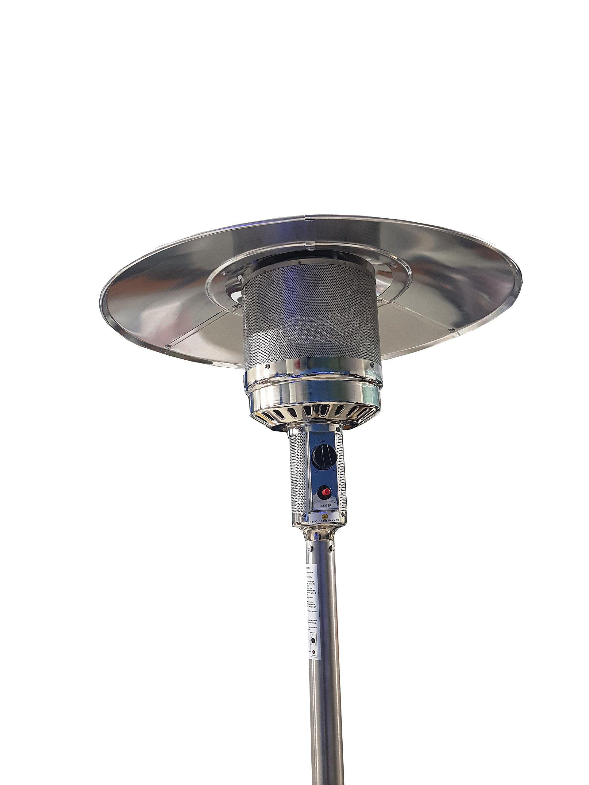 Lar.el Stufa a Gas GPL a Fungo Esterno 14 kW H 220 cm Patio Heather Colore Acciaio