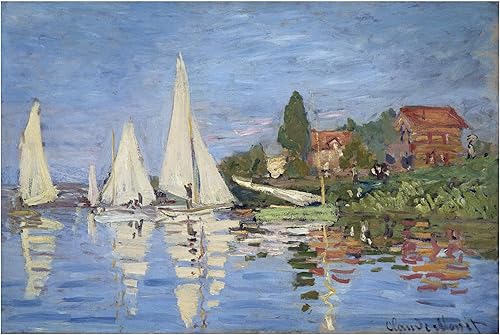Miniatura 2 de Trademark Fine Art Arte de pared en lienzo Regatta at Argenteuil de Claude Monet, 30 x 47 pulgadas