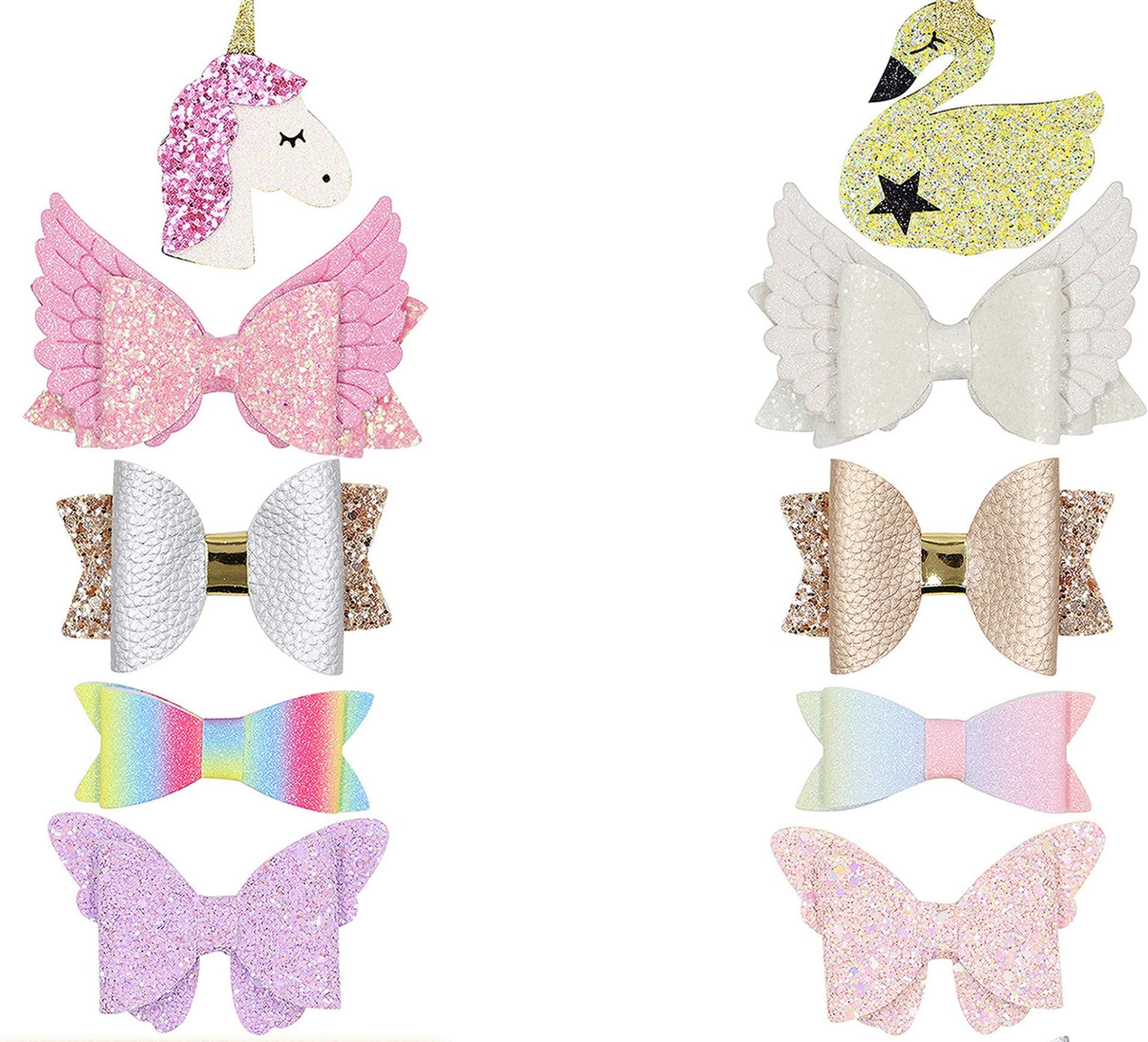 Baby Girl Hair Clips Bows Flowers,Hair Accessories for toddler Kids Teens (glitter)