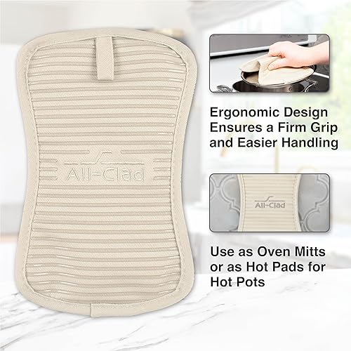 Miniatura 3 de All-Clad Soporte para ollas y almohadilla caliente resistente al calor hasta 500 grados, 100% algodón, almohadilla caliente de 10 x 6.25 pulgadas