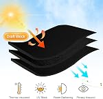 RYB HOME Short Bedroom Blackout Curtains - Small Window Treatment Set Energy Saving Thermal Insulated Drapes for Living Room/Nursery/Kitchen, 42-inch Wide x 45-inch Long, Black, 2 Panels
