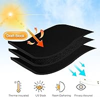 Vista 4 de RYB HOME Cortinas negras para ventanas, cortinas de baño, cortinas opacas para ventana pequeña, cortinas de privacidad para cafetería, dormitorio