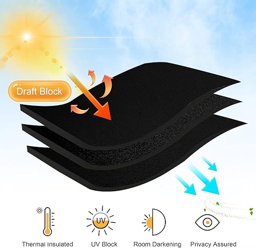 Miniatura 4 de RYB HOME Cortinas opacas pequeñas para ventana, privacidad y ahorro de energía, cortinas aislantes para dormitorio, baño, sótano, guardería, cocina,