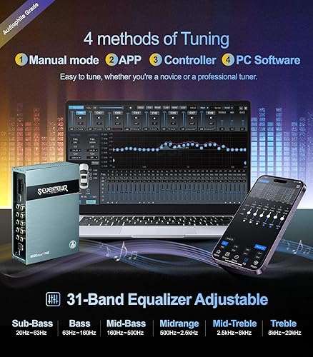 Miniatura 3 de Procesador de señal digital de audio para automóvil P48E DSP, amplificador incorporado en ecualizador de automóvil, ecualizadores gráficos de 31